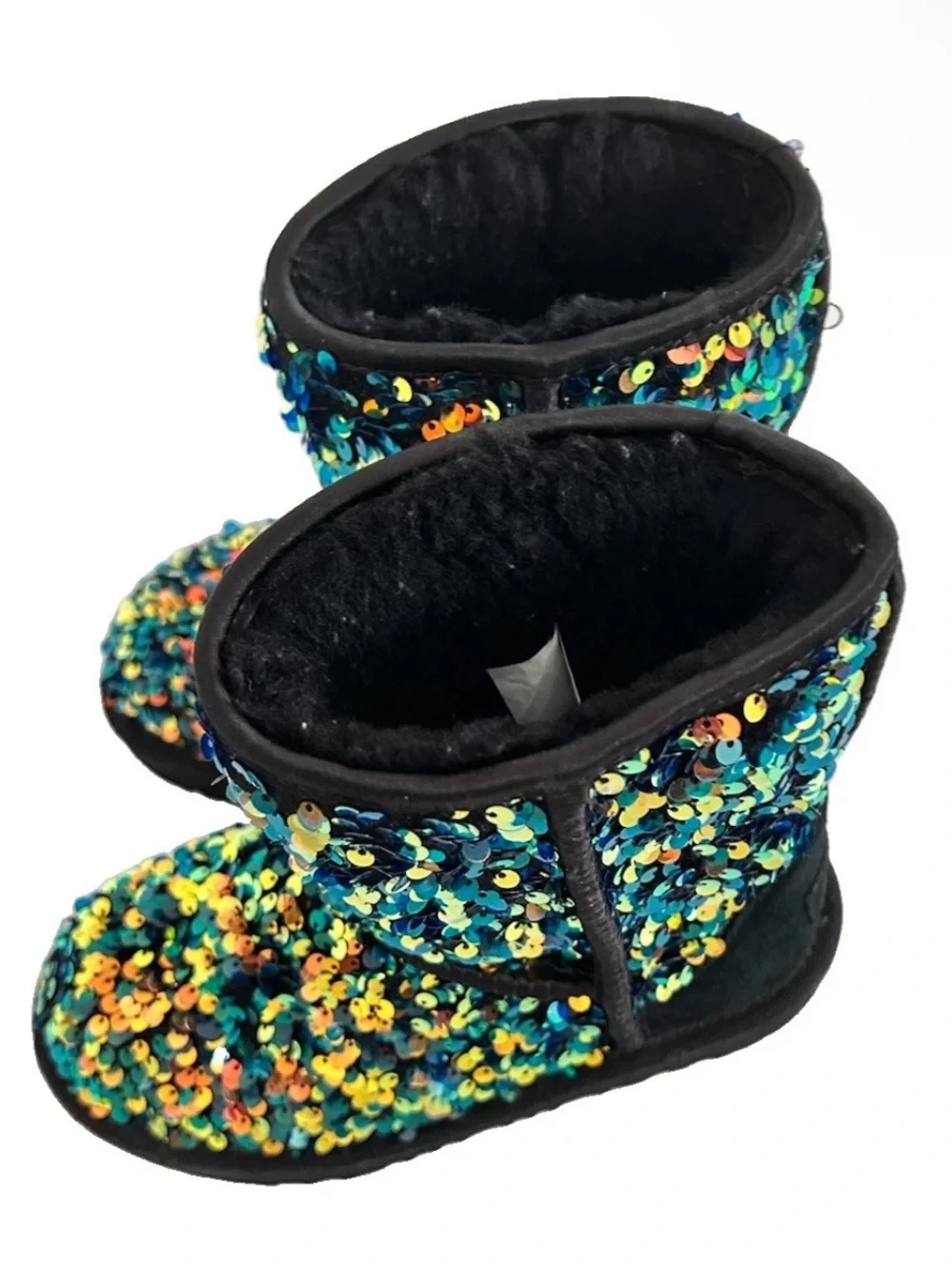 UGG | Classic Mini Stellar Sequin Boots Girls Size 13 Black